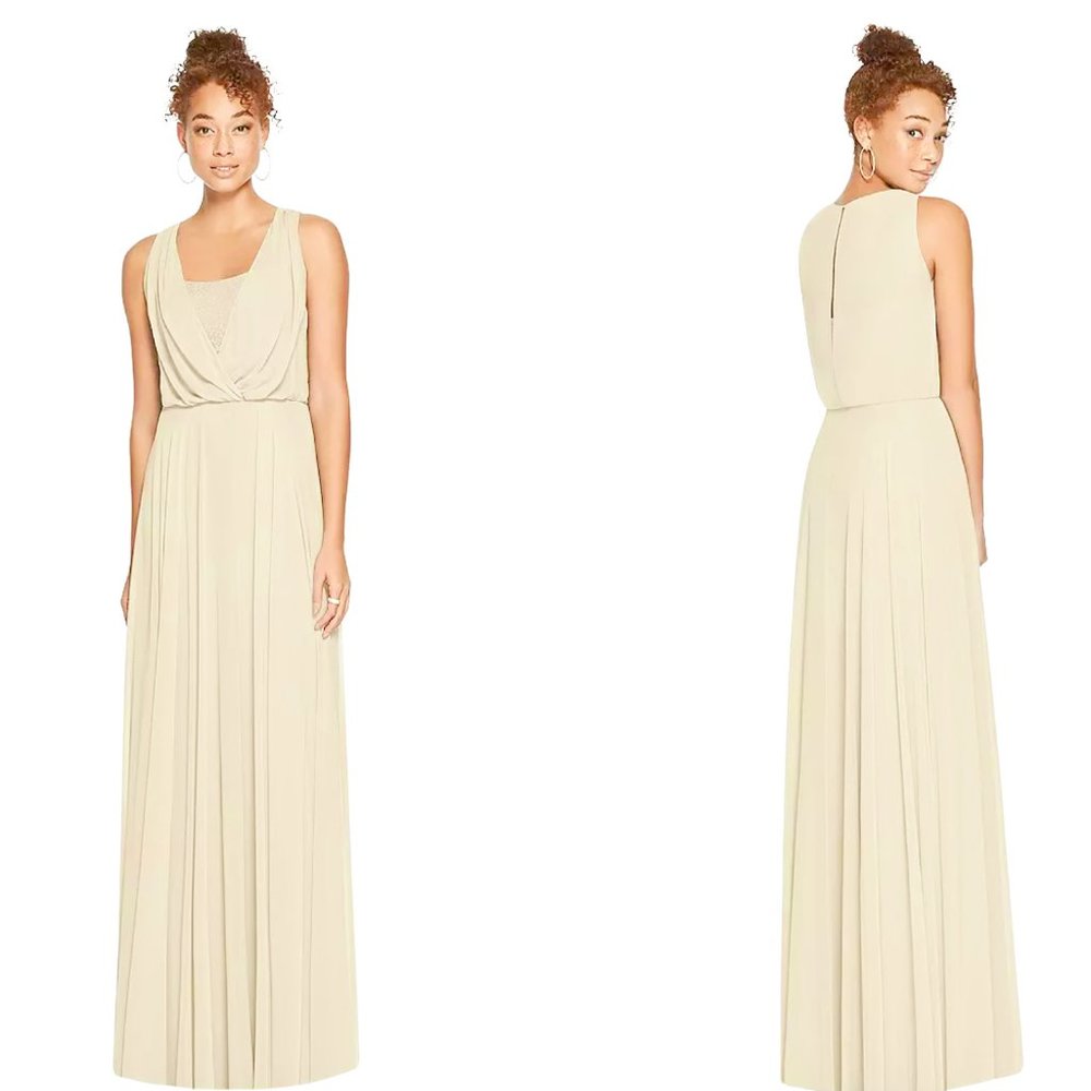 Dessy Lace Bodice Full Length Dress Size 0